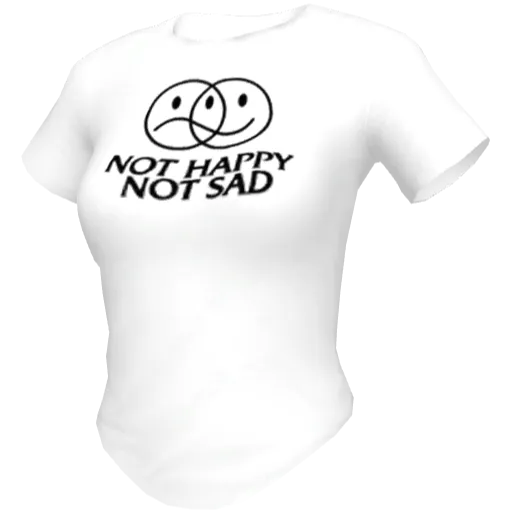Белая футболка Not Happy Not Sad
