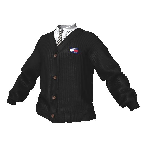 Черный вязаный кардиган с рубашкой Tommy Vercetti