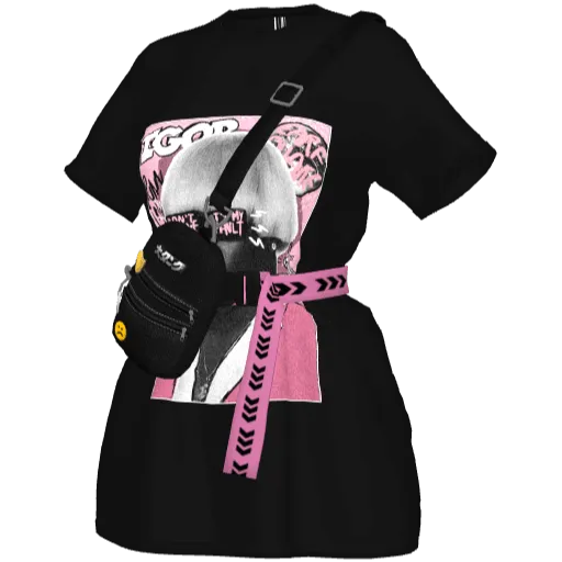 Черная туника Japan Collection с ремнем и сумкой