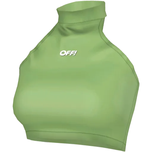 Зеленый топ с воротником OFF!