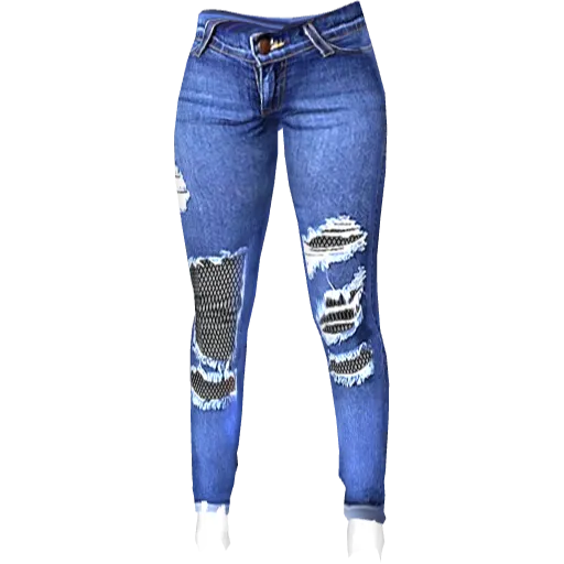 Синие рваные джинсы Punk