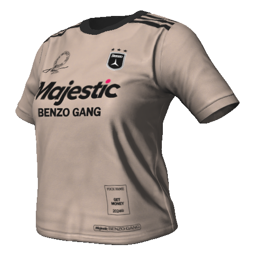 Бежевая футболка Majestic BENZO GANG