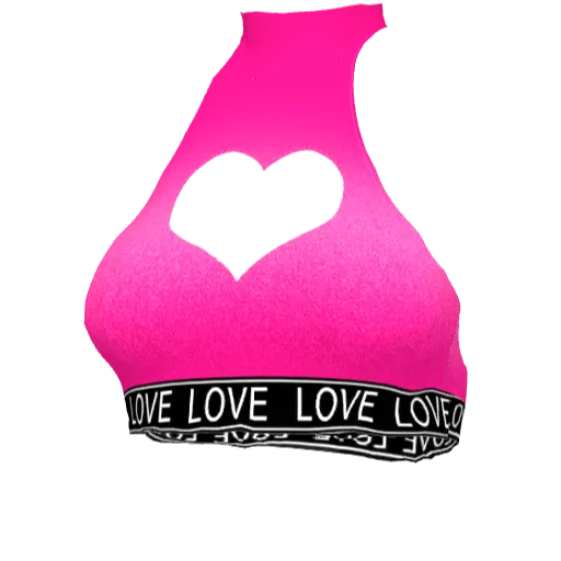 Розовый топ Love с вырезом