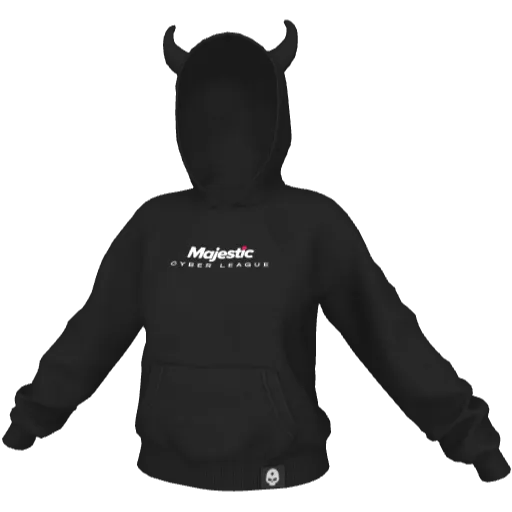 Черное худи Majestic MCL 2024 Horns с надетым капюшоном