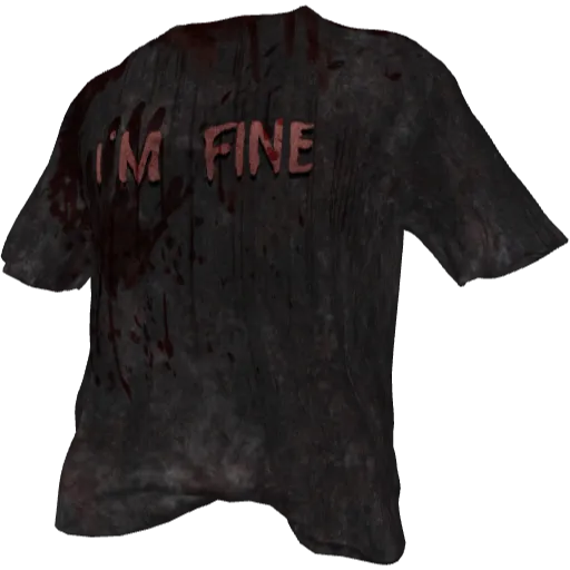 Черная футболка с кровью I’m fine