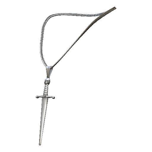 Серебряная цепочка с кинжалом