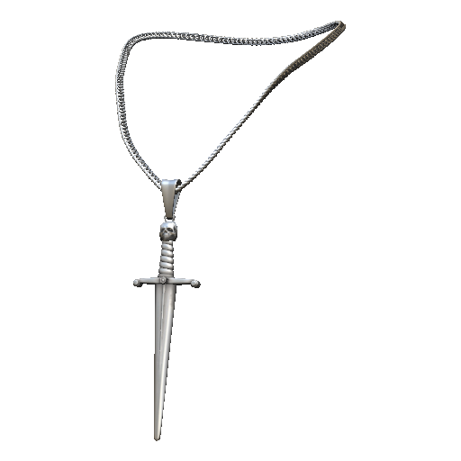 Серебряная цепочка с кинжалом
