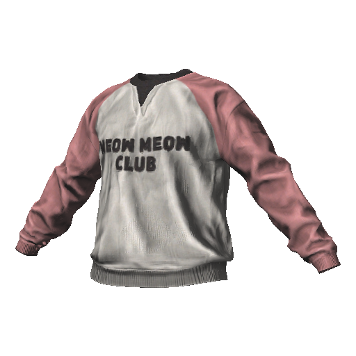 Белый лонгслив с розовыми рукавами Meow Meow Club