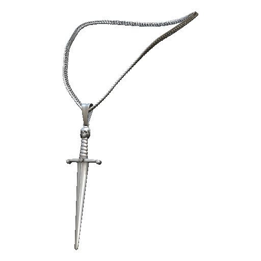 Серебряная цепочка с кинжалом