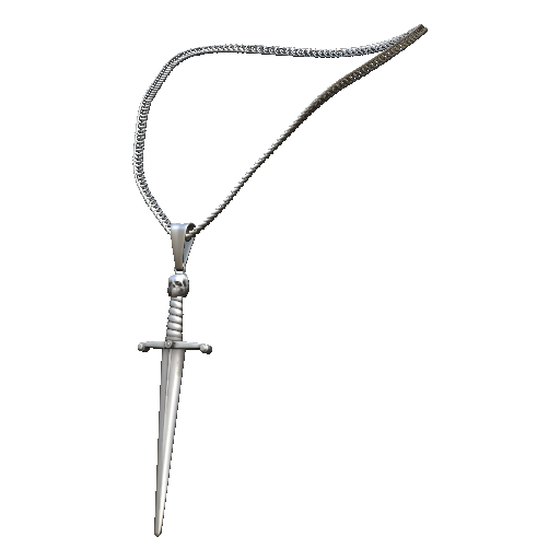 Серебряная цепочка с кинжалом