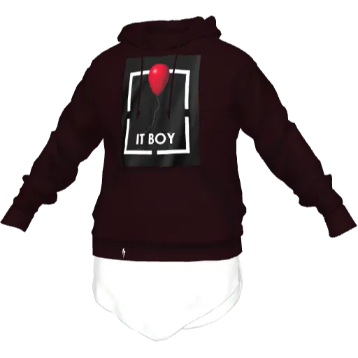 Бордовое худи с черной футболкой Collection