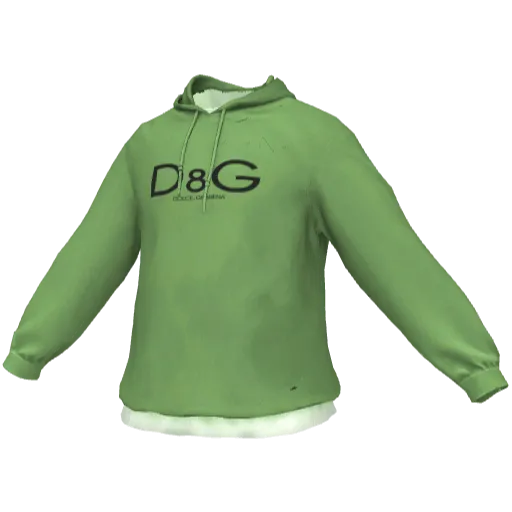 Зеленое худи с футболкой D&G