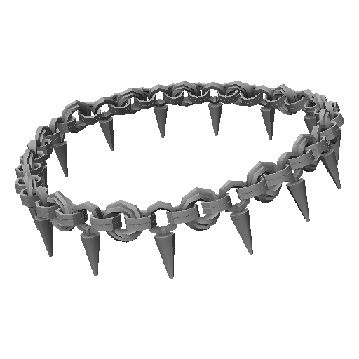 Серебряное ожерелье из цепи и шипов