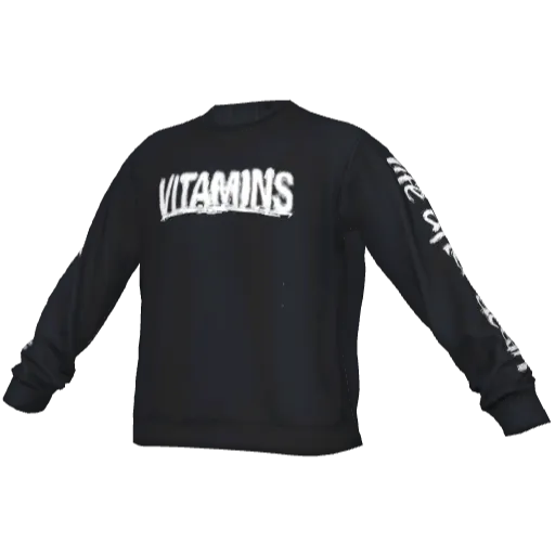 Черный лонгслив c белым логотипом VITAMINS