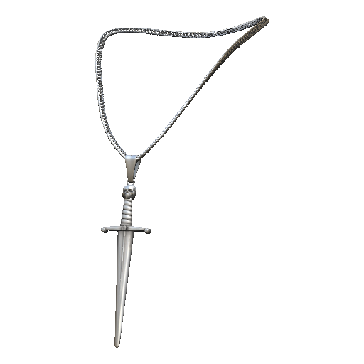 Серебряная цепочка с кинжалом