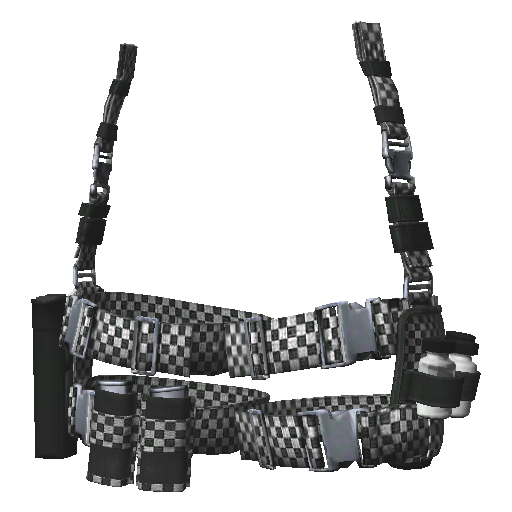 Черно-белая двойная кобура с переливающимися элементами